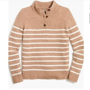 J. Crew Factory Striped button-front pullover in extra-soft yarn, Small, NWT